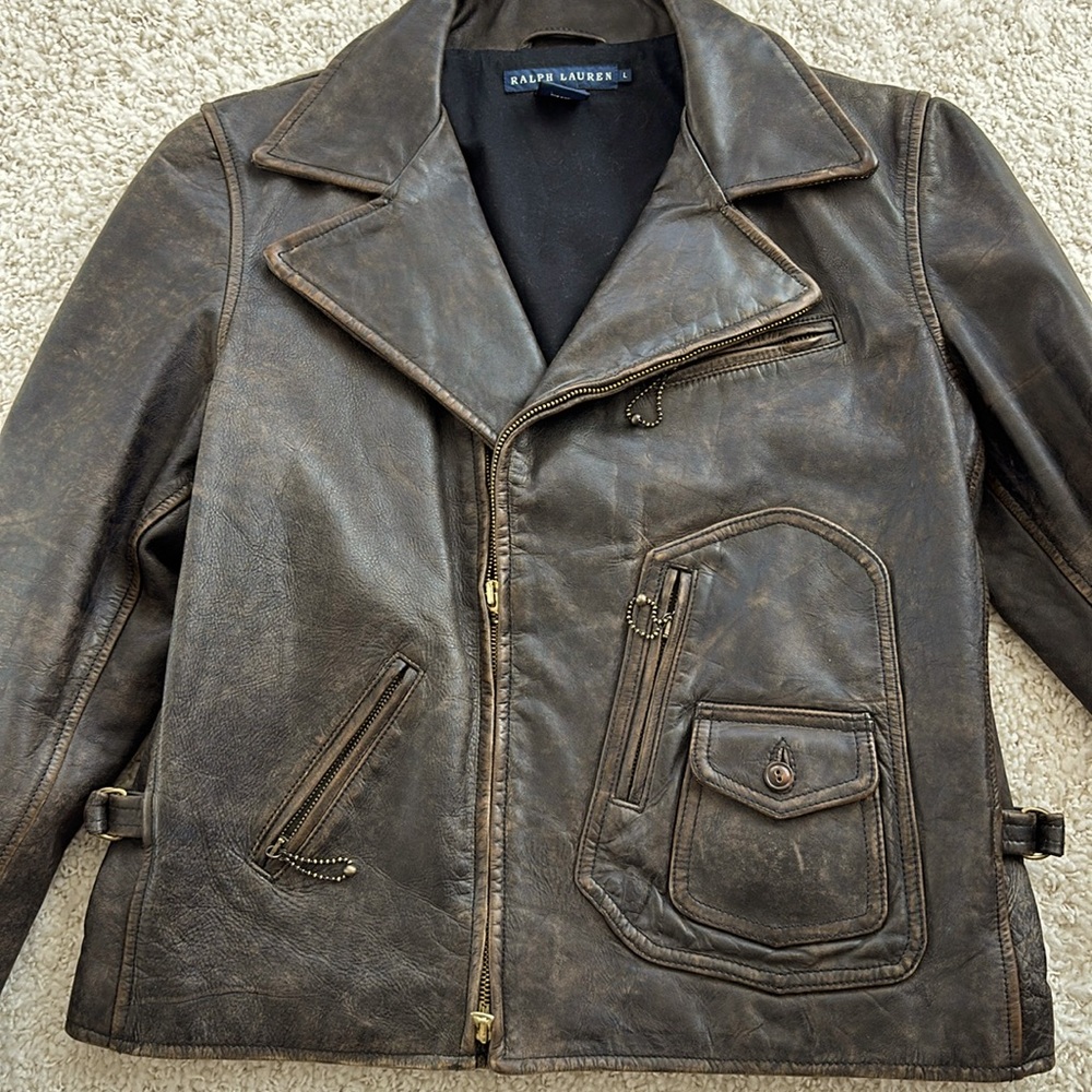Leather bomber jacket